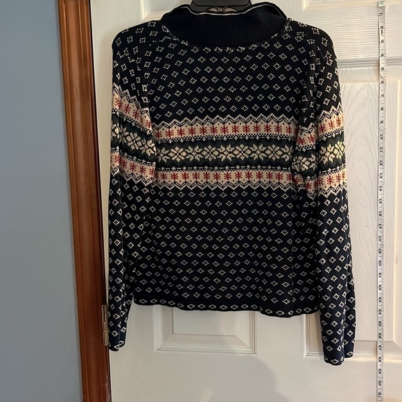 G.H.Bass&Co-looks like a Large-blue/green/tan/red button down cardigan sweater - Picture 2 of 10